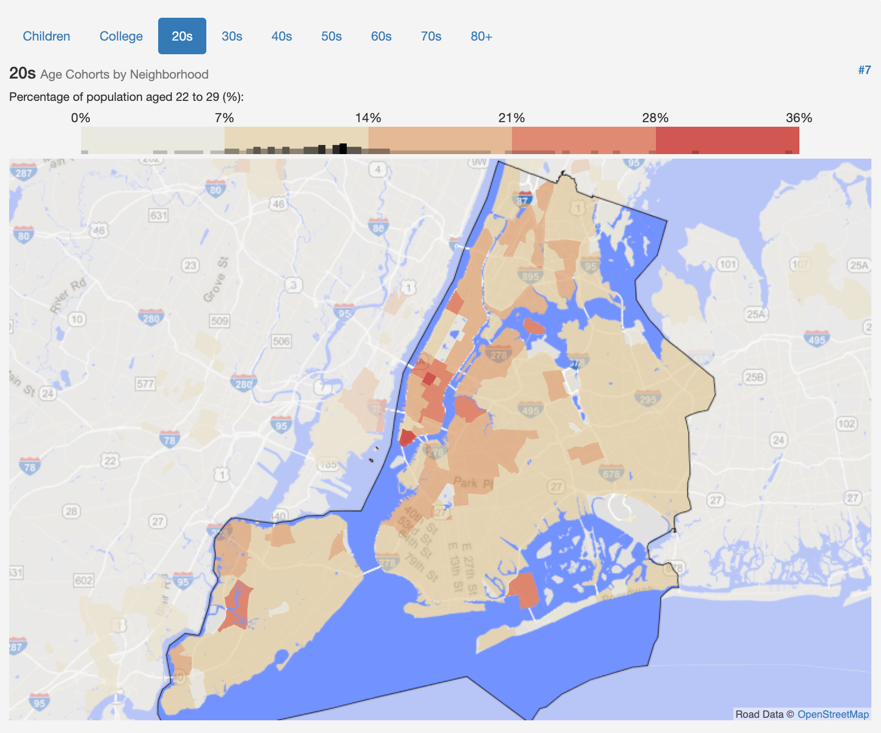 NYC map by age